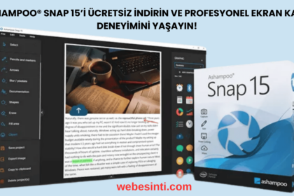 Ashampoo® Snap 15’i Ücretsiz İndirin ve Profesyonel Ekran Kayıt Deneyimini Yaşayın!