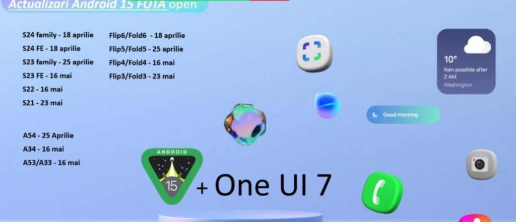 Android 15 ve One UI 7 güncellemelerinin yayın takvimi