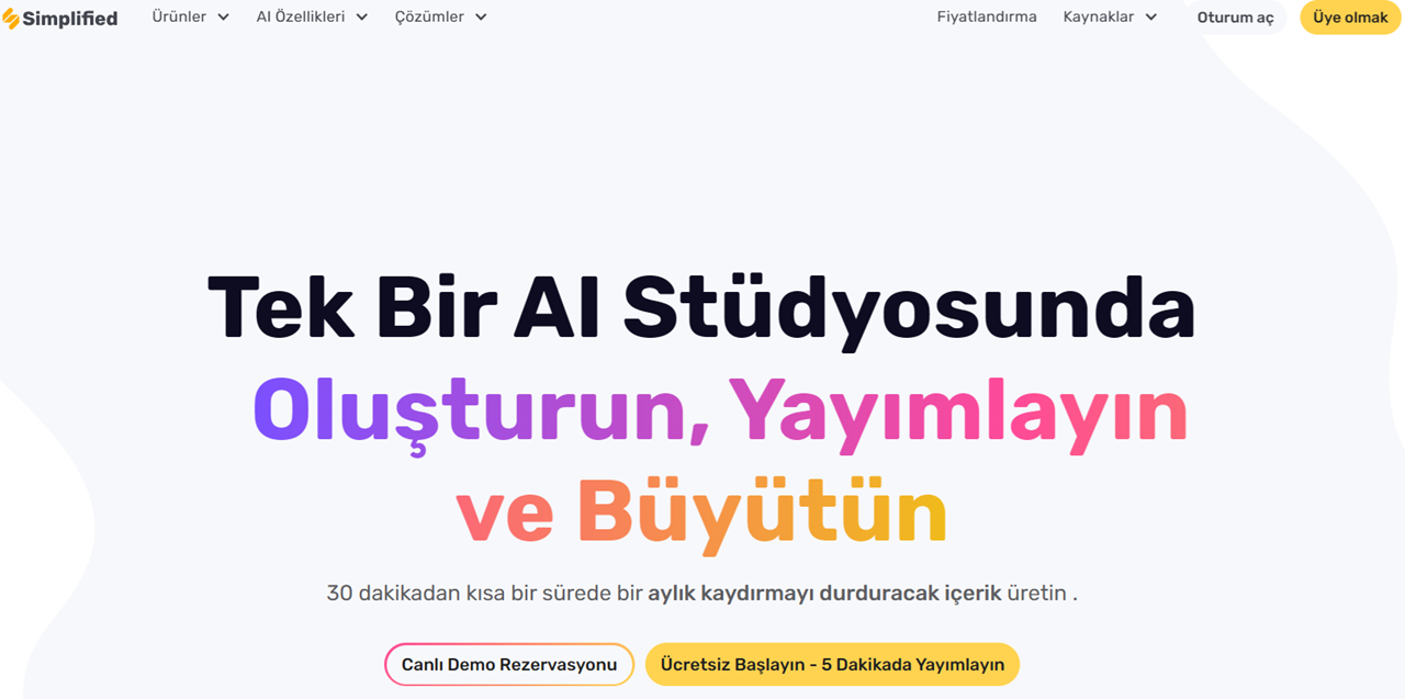 Simplified AI Yapay Zeka Sunum Oluşturma