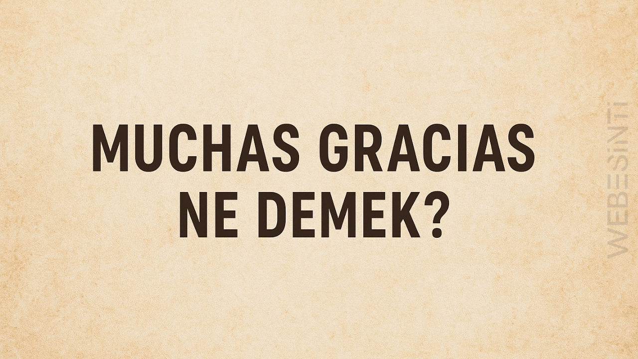 Groceas Muchas Gracias Ne Demek? - Webesinti
