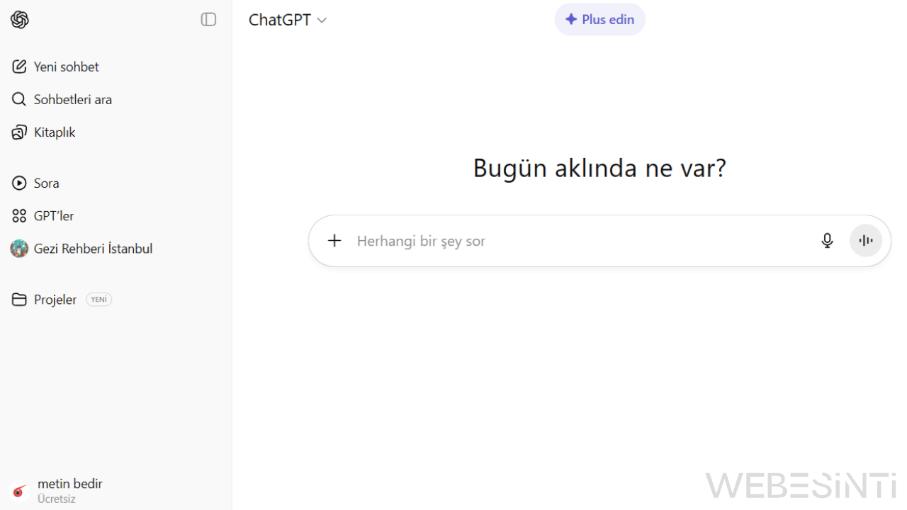 ChatGPT Ücretsiz Soru Sor