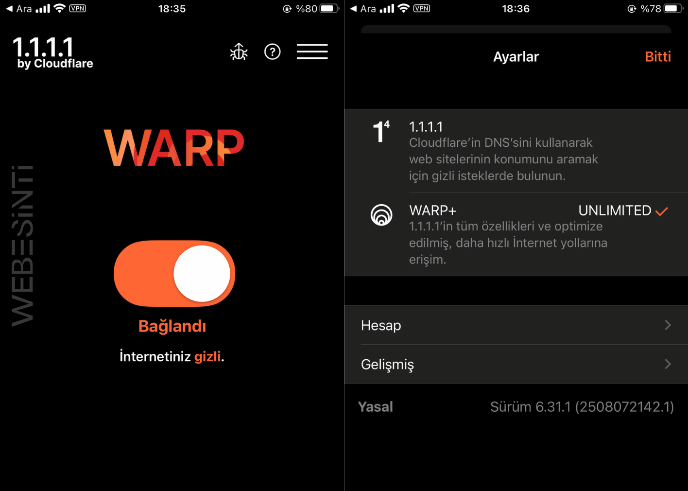 CloudFlare WARP iOS Uygulaması İndir