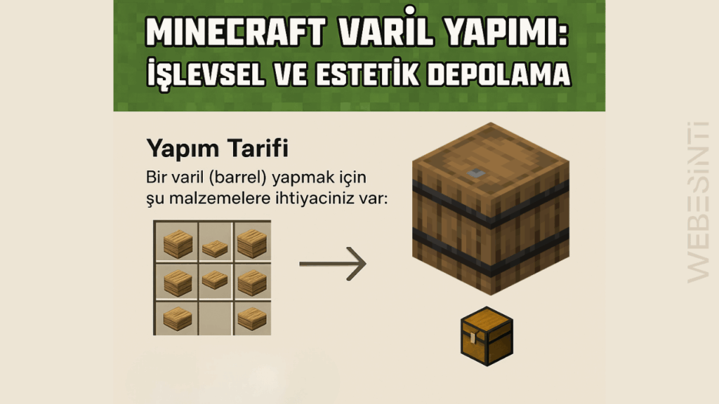 Minecraft Varil Yapımı: Eşsiz ve Pratik Depolama Rehberi