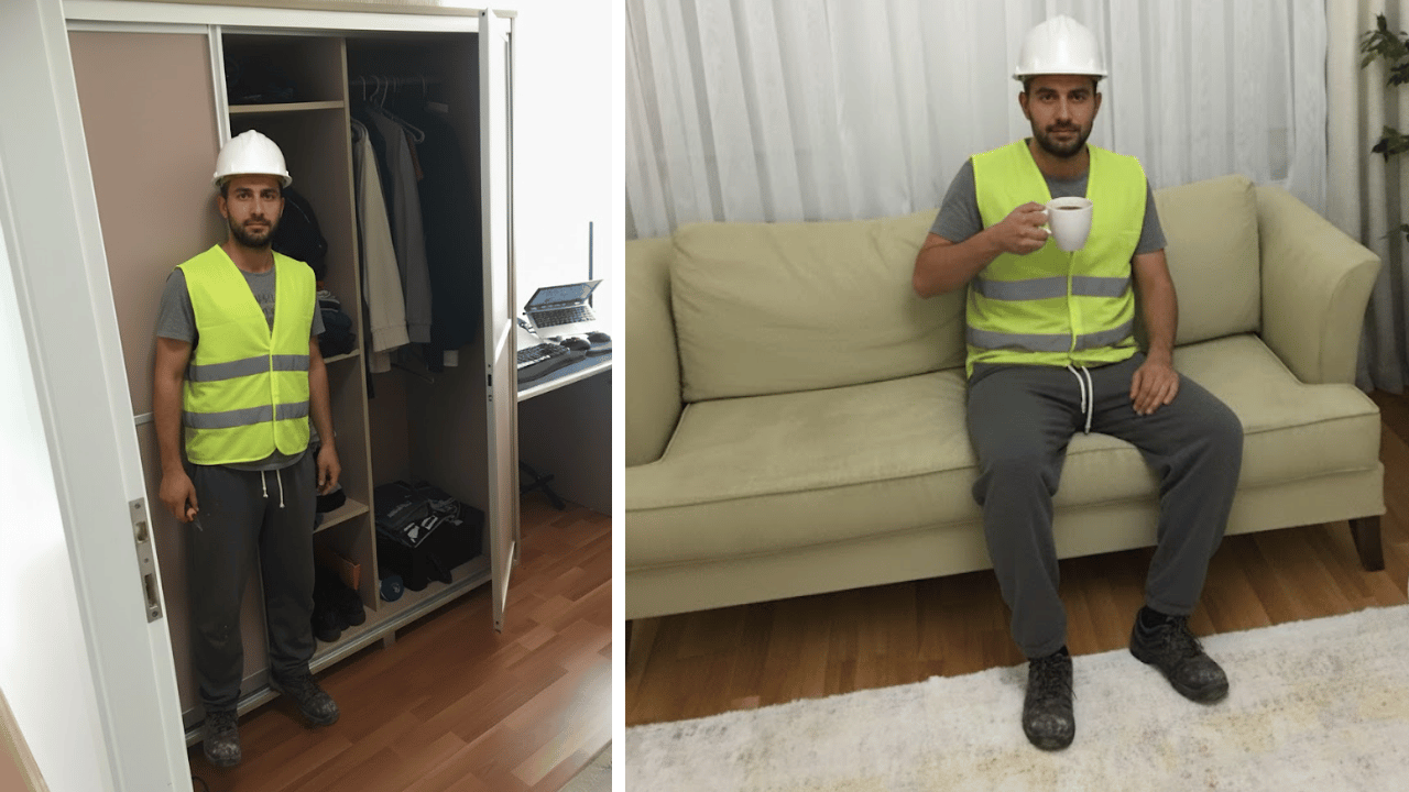 Evde inşaatçı şakası yapay zeka