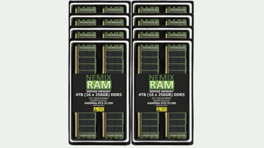Nemix, 4 TB DDR5 RAM Tanıttı: Fiyatı 70 Bin Doları Aşıyor