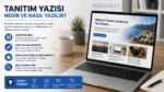 Tanıtım Yazısı Nedir, Nasıl Yazılır? (2026 Güncel Rehber ve Örnekler)