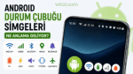 Android durum çubuğu simgeleri ve anlamları, Wi-Fi, 5G, Bluetooth, pil, GPS ve bildirim ikonları