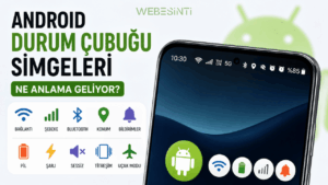 Android durum çubuğu simgeleri ve anlamları, Wi-Fi, 5G, Bluetooth, pil, GPS ve bildirim ikonları