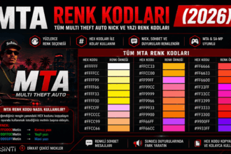MTA renk kodları tablosu ve Multi Theft Auto nick renkleri