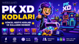 PK XD kodları rehberi kapak görseli. Ücretsiz hediye kodları, elmas, altın, kostümler ve etkinlik ödülleri hakkında bilgi.
