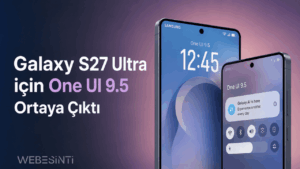 Galaxy S27 Ultra için test edilen ilk One UI 9.5 yazılımını gösteren Samsung akıllı telefon görseli
