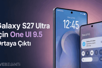 Galaxy S27 Ultra için test edilen ilk One UI 9.5 yazılımını gösteren Samsung akıllı telefon görseli