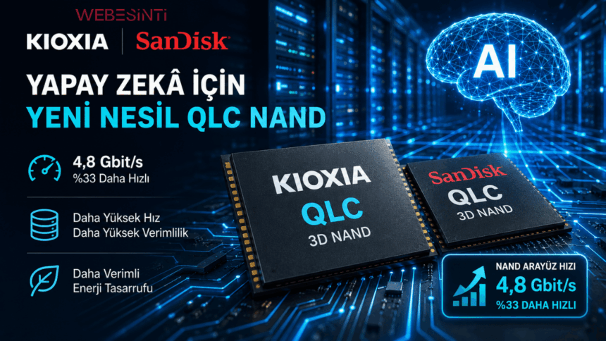 Kioxia ve SanDisk'in yapay zekâ için geliştirdiği yeni nesil QLC 3D NAND bellek