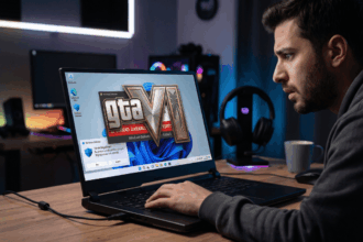 Bilgisayar ekranında 113 GB'lık sahte GTA 6 dosyası yüzünden çıkan Windows Defender virüs uyarısına şaşkınlıkla bakan oyuncu.